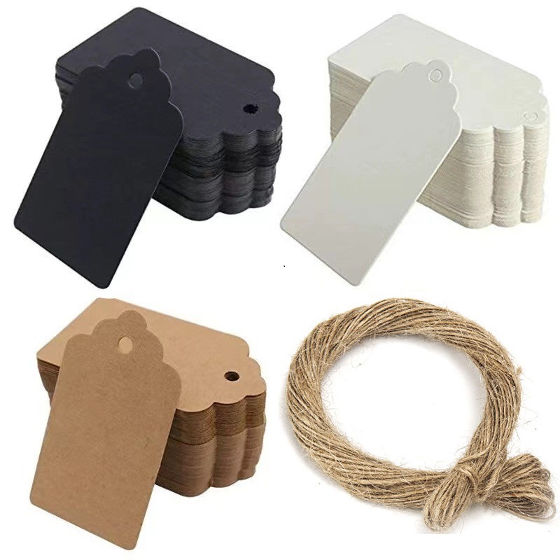 Kraft Paper Box - 100 Etiquetas de Papel Kraft con